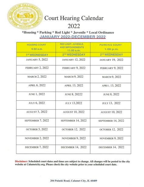 Court Dates .